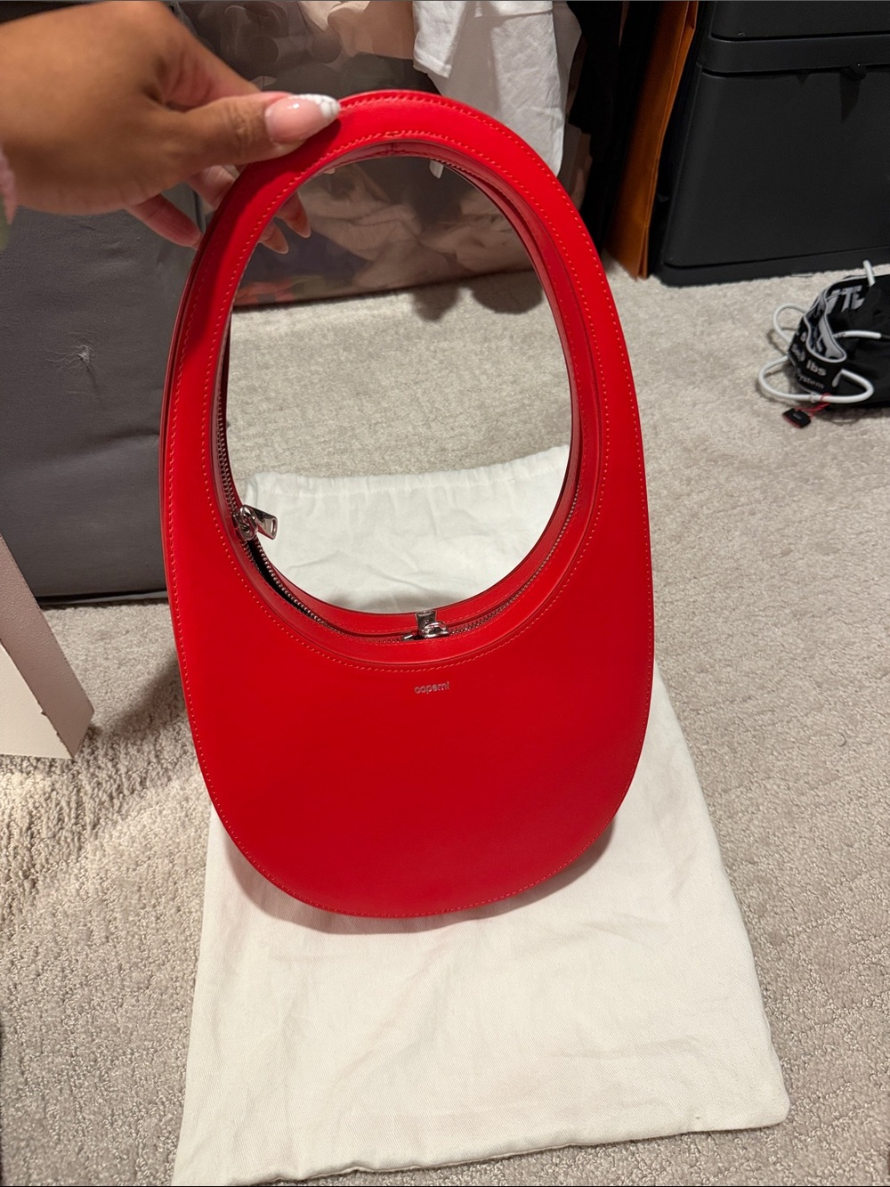 Coperni Red Crescent Leather Shoulder Bag - Picture 3 of 9
